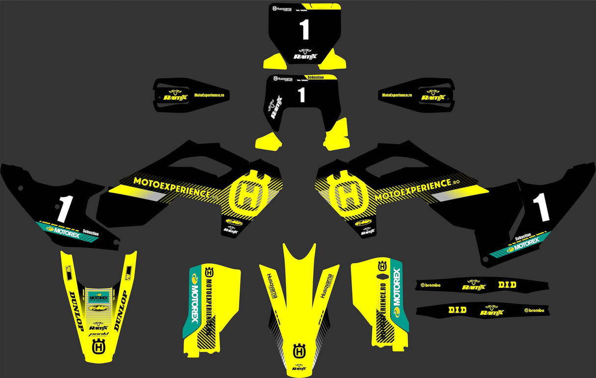 Set Stickere BLACK-YELLOW pt. HUSQVARNA 2024+ 2T/4T MX/ENDURO
