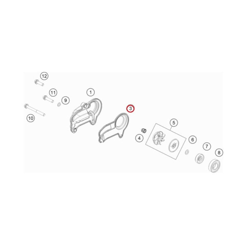 Flansa garnitura pompa apa KTM/HUSQVARNA/GASGAS 2T TPI 2020-2023 55535053100