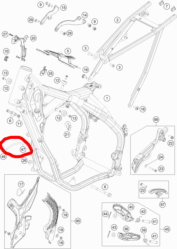 Furtun Radiator Preformat KTM 250/300 EXC XC Husqvarna 2017-2023 - 50430087000