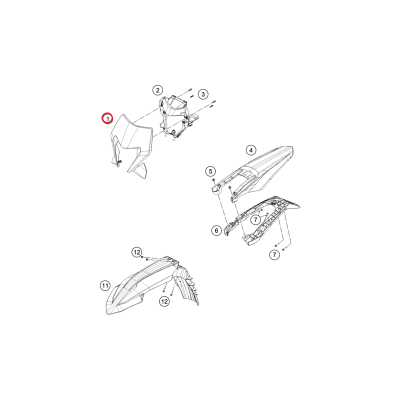 Masca Far 2024+ EXC KTM Portocaliu