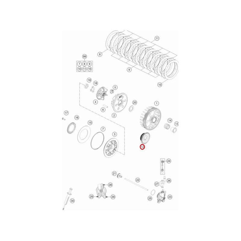 Pinion Intermediar Ambreiaj KTM 2017-2025+ ENDURO/CROSS-COUNTRY