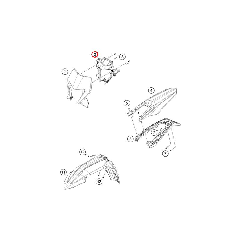 OEM Plastic Suport Masca Far KTM EXC 2024+