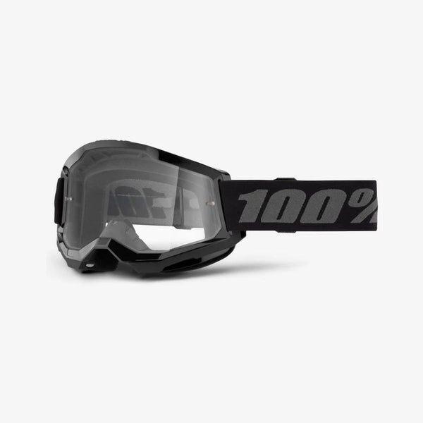 100% STRATA 2 GOGGLES BLACK - CLEAR LENS