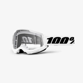 100% Strata 2 Goggles White - Clear Lens