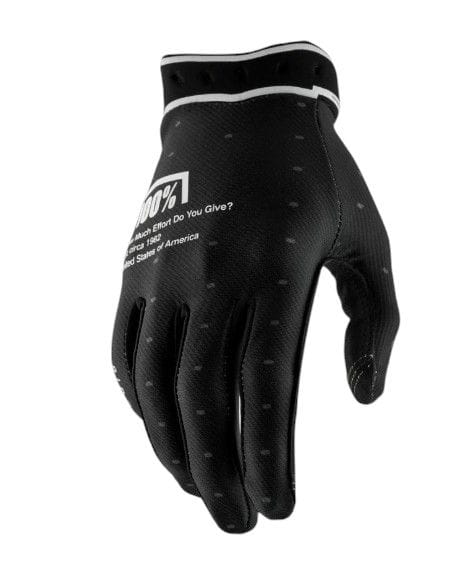 100% RideFit Black Cross/Enduro Gloves