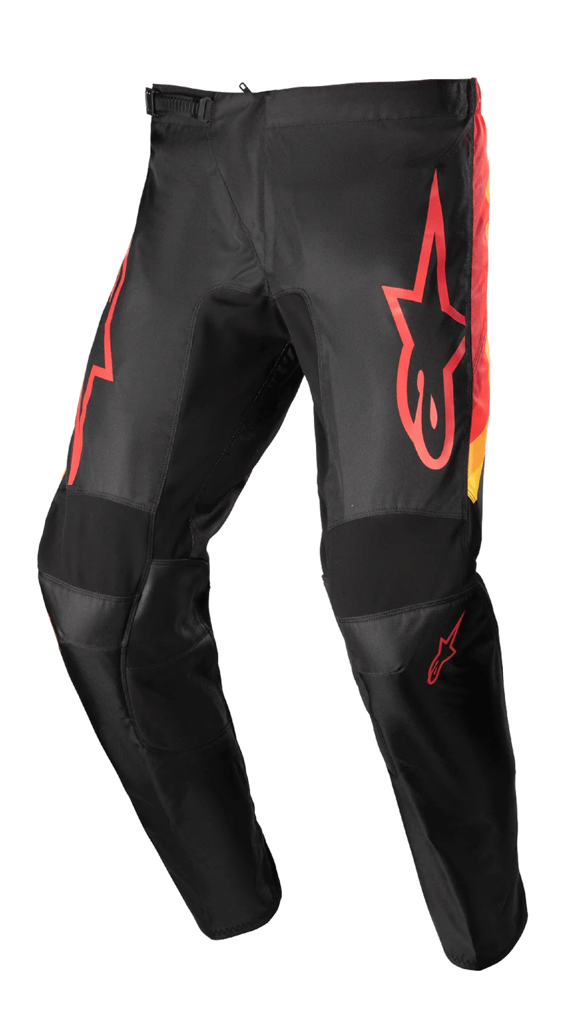 Pantaloni Barbati Off road ALPINESTARS MX FLUID CORSA negru/portocaliu/rosu/galben