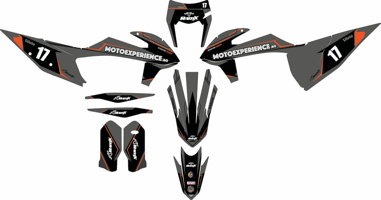 Kit Stickere Personalizate Negre KTM 2020-2023 2T / 4T toate modelele