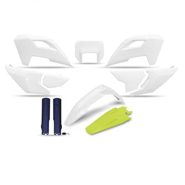 Kit Plastice Husqvarna TE/FE 125-500 2T/4T 2024+ Alb/Verde Fluo - UFO