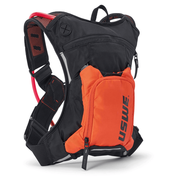 USWE Moto Hydro 3L Black/Orange Hydration Pack - front view